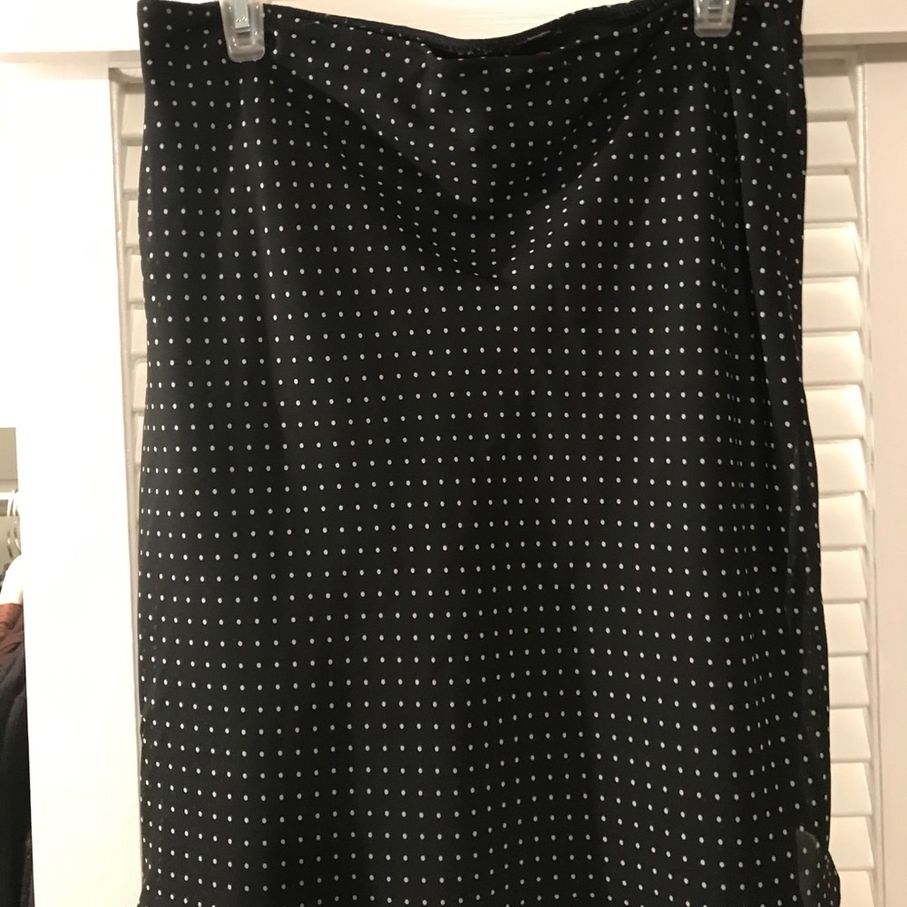 Black w/ white polka dot skirt